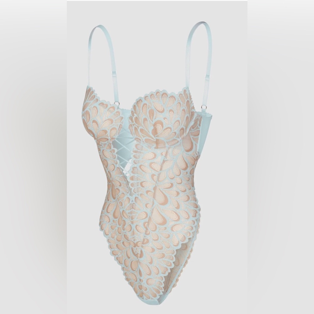 Savage Fenty Not Sorry Bodysuit Mint/Nude size Medium 8/10 NWT